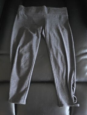 Victoria's Secret Charcoal Gray Cropped Leggings with Side Tie